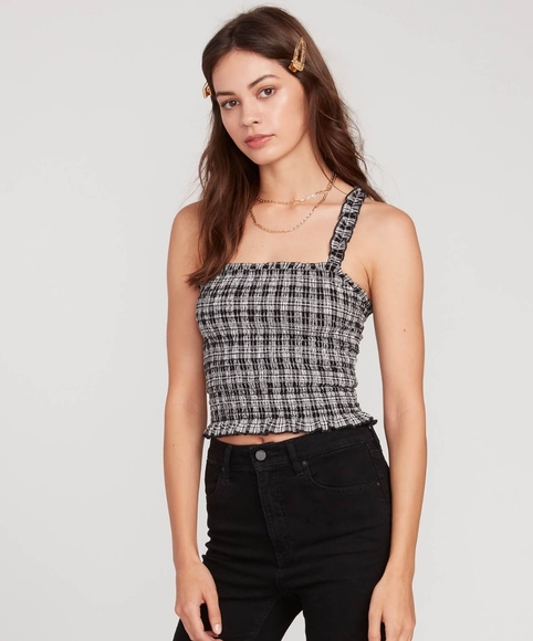 Volcom Seriously Plaid Seersucker Tank Top - Picture 5 of 12